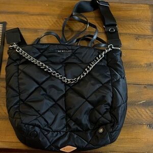 MZ Wallace Quilted Black Shoulder Tote LIKE NEW